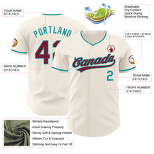 Загрузить изображение в средство просмотра галереи, Custom Cream Crimson-Teal Authentic Baseball Jersey