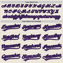Charger l'image dans la galerie, Custom Cream Purple-Black Authentic Baseball Jersey