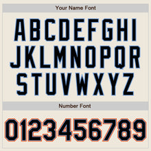 Load image into Gallery viewer, Custom Cream Black Powder Blue-Orange Authentic Baseball Jersey