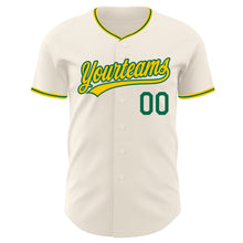 Загрузить изображение в средство просмотра галереи, Custom Cream Yellow-Kelly Green Authentic Baseball Jersey