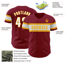 Charger l'image dans la galerie, Custom Crimson White-Gold Authentic Baseball Jersey