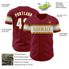Load image into Gallery viewer, Custom Crimson White-Old Gold Authentic Baseball Jersey