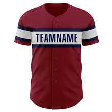Charger l'image dans la galerie, Custom Crimson White-Navy Authentic Baseball Jersey