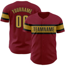 Load image into Gallery viewer, Custom Crimson Old Gold-Black Authentic Baseball Jersey