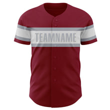 Charger l'image dans la galerie, Custom Crimson White-Gray Authentic Baseball Jersey