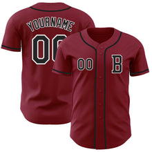 Laden Sie das Bild in den Galerie-Viewer, Custom Crimson Black-White Authentic Baseball Jersey