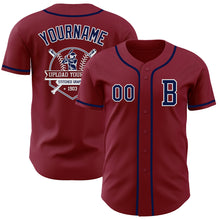 Laden Sie das Bild in den Galerie-Viewer, Custom Crimson Navy-White Authentic Baseball Jersey