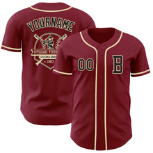 Laden Sie das Bild in den Galerie-Viewer, Custom Crimson Black-Cream Authentic Baseball Jersey