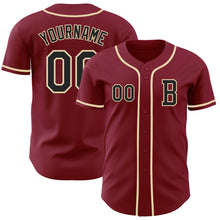 Laden Sie das Bild in den Galerie-Viewer, Custom Crimson Black-Cream Authentic Baseball Jersey