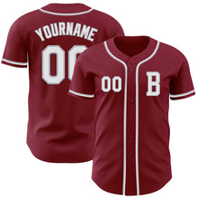 Laden Sie das Bild in den Galerie-Viewer, Custom Crimson White-Gray Authentic Baseball Jersey