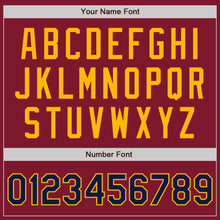 Laden Sie das Bild in den Galerie-Viewer, Custom Crimson Navy-Gold Authentic Baseball Jersey