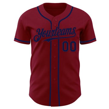 Custom Crimson Navy Authentic Baseball Jersey