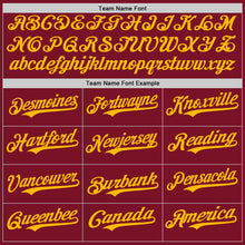 Load image into Gallery viewer, Custom Crimson Gold Authentic Baseball Jersey