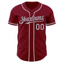 Load image into Gallery viewer, Custom Crimson Gray Authentic Baseball Jersey