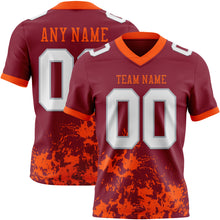 Загрузить изображение в средство просмотра галереи, Custom Crimson White Orange-Gray 3D Pattern Splash Authentic Football Jersey