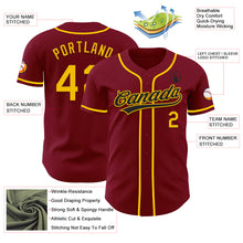 Charger l'image dans la galerie, Custom Crimson Yellow Authentic Baseball Jersey