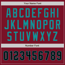 Charger l'image dans la galerie, Custom Crimson Black-Teal Authentic Baseball Jersey