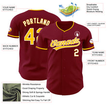 Charger l'image dans la galerie, Custom Crimson Yellow-White Authentic Baseball Jersey