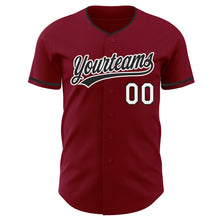 Charger l'image dans la galerie, Custom Crimson Black-White Authentic Baseball Jersey