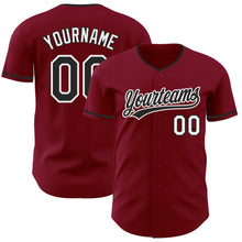 Charger l'image dans la galerie, Custom Crimson Black-White Authentic Baseball Jersey