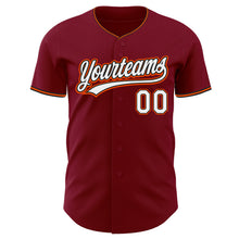 Load image into Gallery viewer, Custom Crimson White Black-Orange Authentic Baseball Jersey