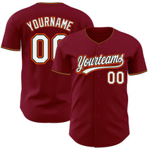 Load image into Gallery viewer, Custom Crimson White Black-Orange Authentic Baseball Jersey