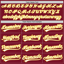 Laden Sie das Bild in den Galerie-Viewer, Custom Crimson White-Yellow Authentic Baseball Jersey