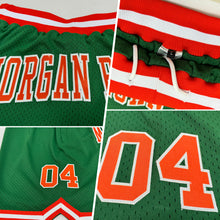 Загрузить изображение в средство просмотра галереи, Custom Kelly Green Orange-White Authentic Throwback Basketball Shorts