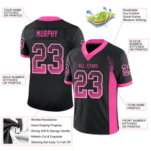 Load image into Gallery viewer, Custom Black Pink-White Drift Fashion Football Jersey