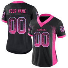 Загрузить изображение в средство просмотра галереи, Custom Black Pink-Light Blue Drift Fashion Football Jersey