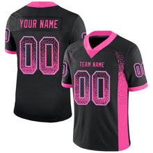 Загрузить изображение в средство просмотра галереи, Custom Black Pink-Light Blue Drift Fashion Football Jersey