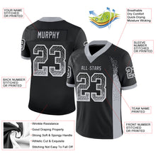 Загрузить изображение в средство просмотра галереи, Custom Black Gray-White Drift Fashion Football Jersey