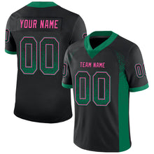 Load image into Gallery viewer, Custom Black Kelly Green-Pink Drift Fashion Football Jersey