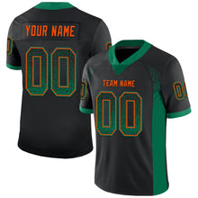 Load image into Gallery viewer, Custom Black Kelly Green-Orange Drift Fashion Football Jersey