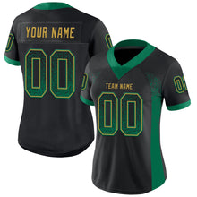 Load image into Gallery viewer, Custom Black Kelly Green-Old Gold Drift Fashion Football Jersey