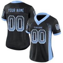 Charger l'image dans la galerie, Custom Black Light Blue-White Drift Fashion Football Jersey
