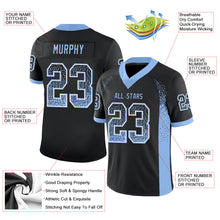 Charger l'image dans la galerie, Custom Black Light Blue-White Drift Fashion Football Jersey