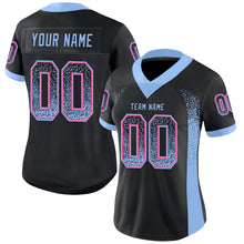Charger l'image dans la galerie, Custom Black Light Blue-Pink Drift Fashion Football Jersey
