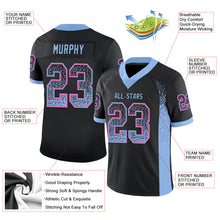 Charger l'image dans la galerie, Custom Black Light Blue-Pink Drift Fashion Football Jersey