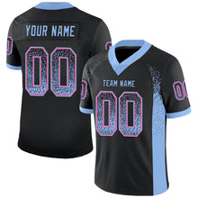 Charger l'image dans la galerie, Custom Black Light Blue-Pink Drift Fashion Football Jersey