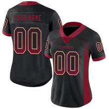 Load image into Gallery viewer, Custom Black Crimson-Cream Drift Fashion Football Jersey