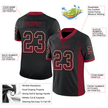 Load image into Gallery viewer, Custom Black Crimson-Cream Drift Fashion Football Jersey