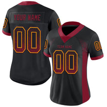 Load image into Gallery viewer, Custom Black Crimson-Yellow Drift Fashion Football Jersey