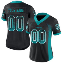 Загрузить изображение в средство просмотра галереи, Custom Black Teal-White Drift Fashion Football Jersey