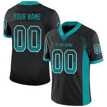 Загрузить изображение в средство просмотра галереи, Custom Black Teal-White Drift Fashion Football Jersey