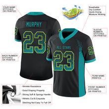 Загрузить изображение в средство просмотра галереи, Custom Black Teal-Yellow Drift Fashion Football Jersey