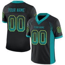 Загрузить изображение в средство просмотра галереи, Custom Black Teal-Yellow Drift Fashion Football Jersey