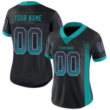 Загрузить изображение в средство просмотра галереи, Custom Black Teal-Pink Drift Fashion Football Jersey