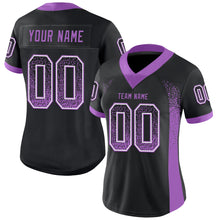 Загрузить изображение в средство просмотра галереи, Custom Black Medium Purple-White Drift Fashion Football Jersey