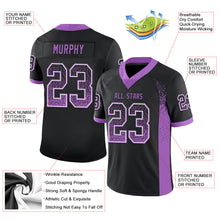 Загрузить изображение в средство просмотра галереи, Custom Black Medium Purple-White Drift Fashion Football Jersey